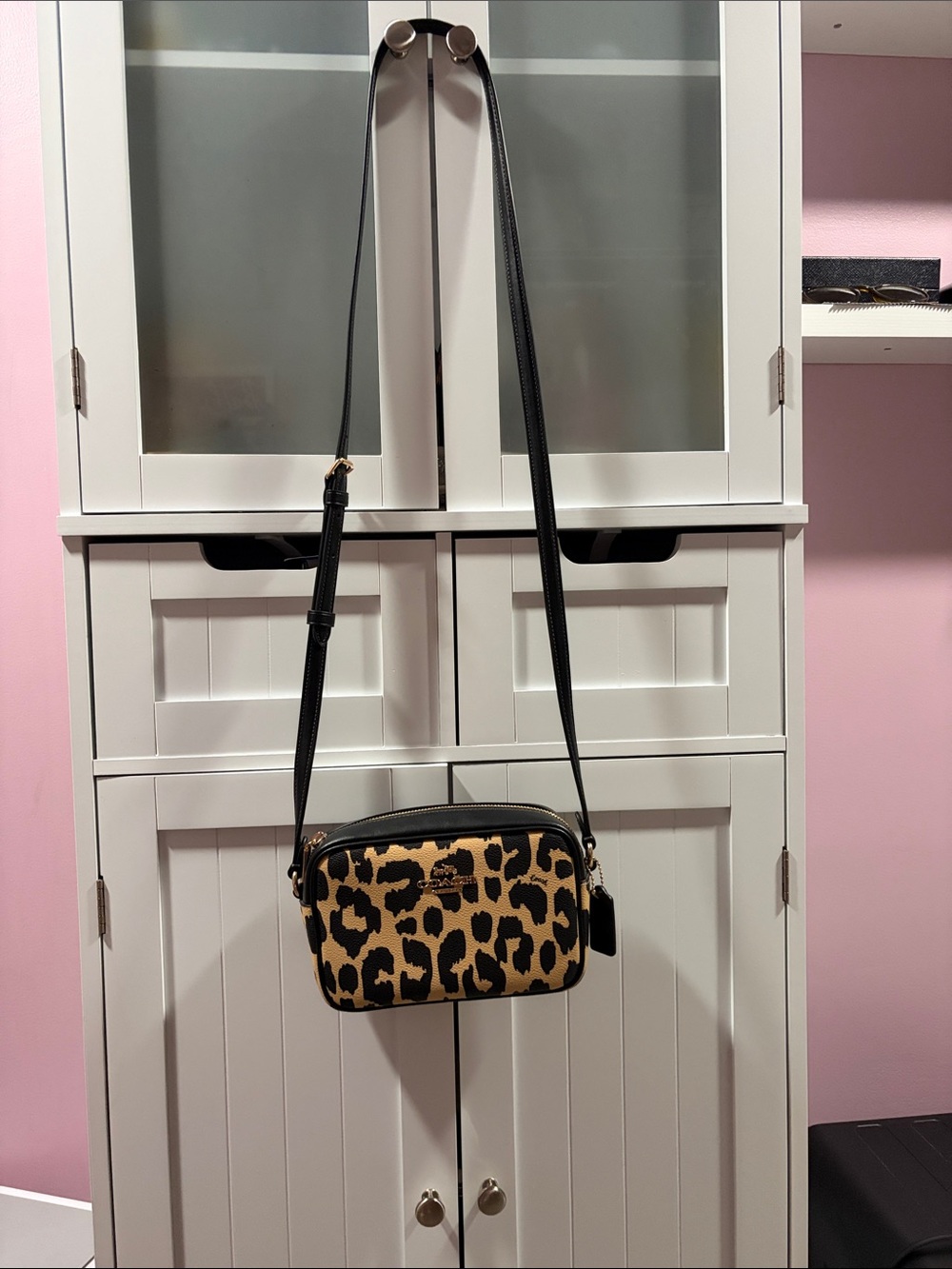 Coach Leopard Print Crossbody in Black and Tan - Picture 12 of 15